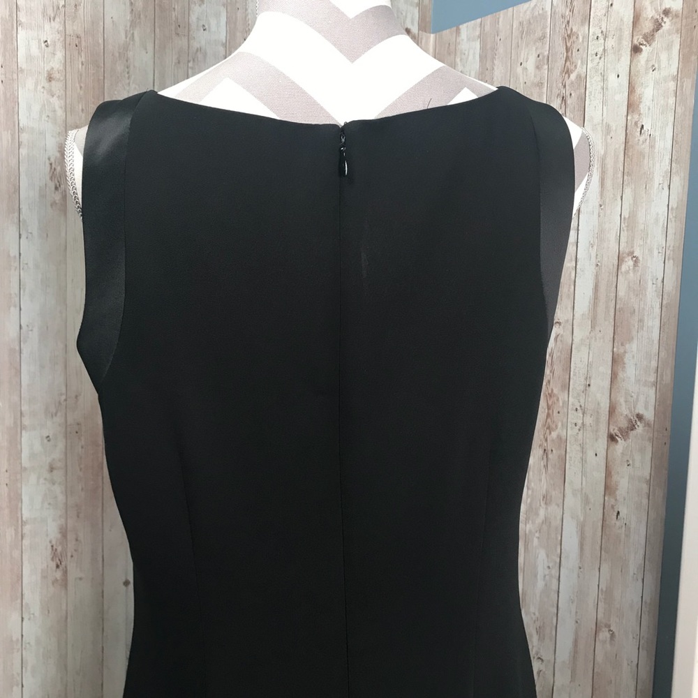 Amanda Smith satin trim black sheath sz 14 - Picture 6 of 8